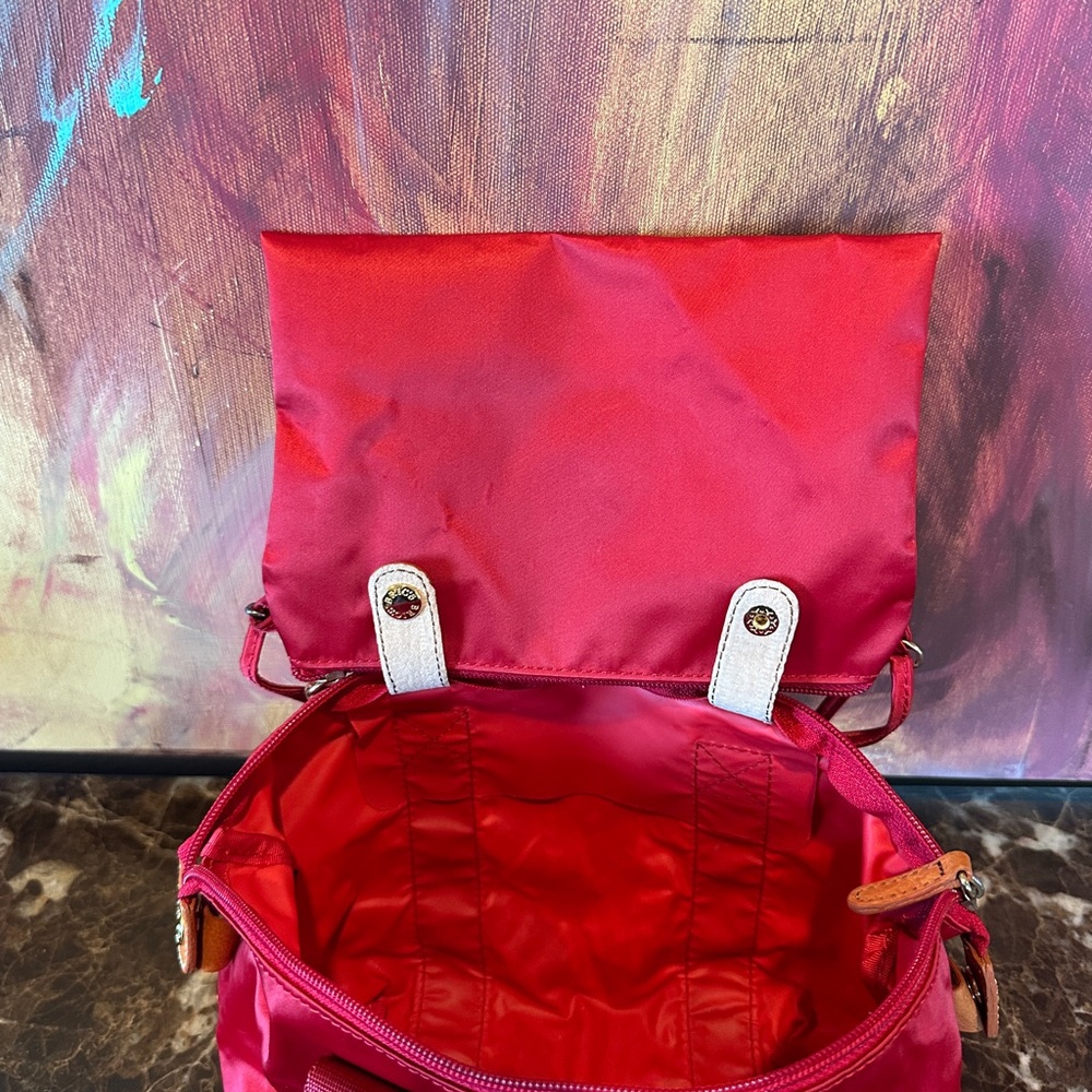 Bric's Raspberry Nylon Tote with Leather Trim - Picture 8 of 8